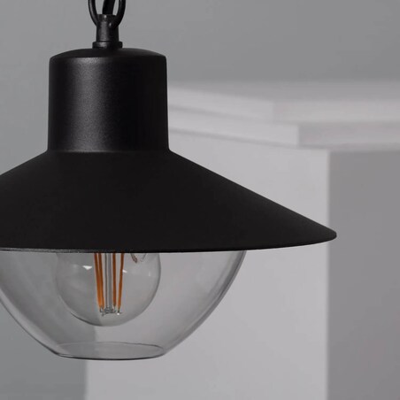 Wisząca lampa na taras Retro ABR-RRF-E27 Abruzzo IP54 czarny przezroczysty