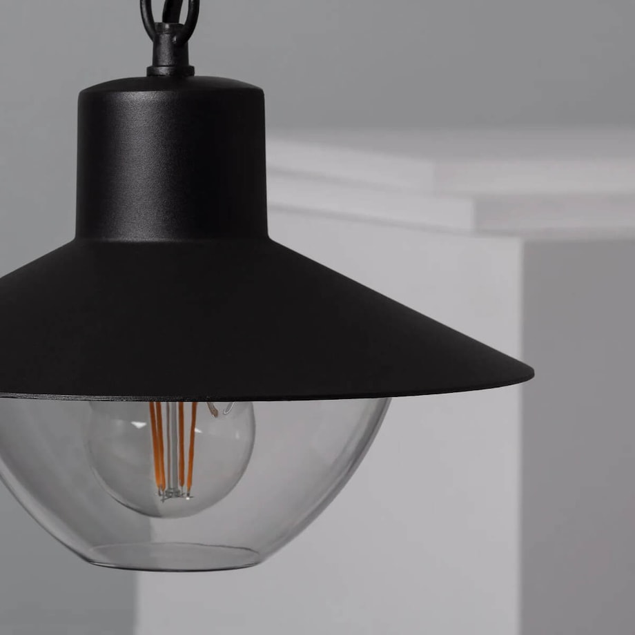 Wisząca lampa na taras Retro ABR-RRF-E27 Abruzzo IP54 czarny przezroczysty