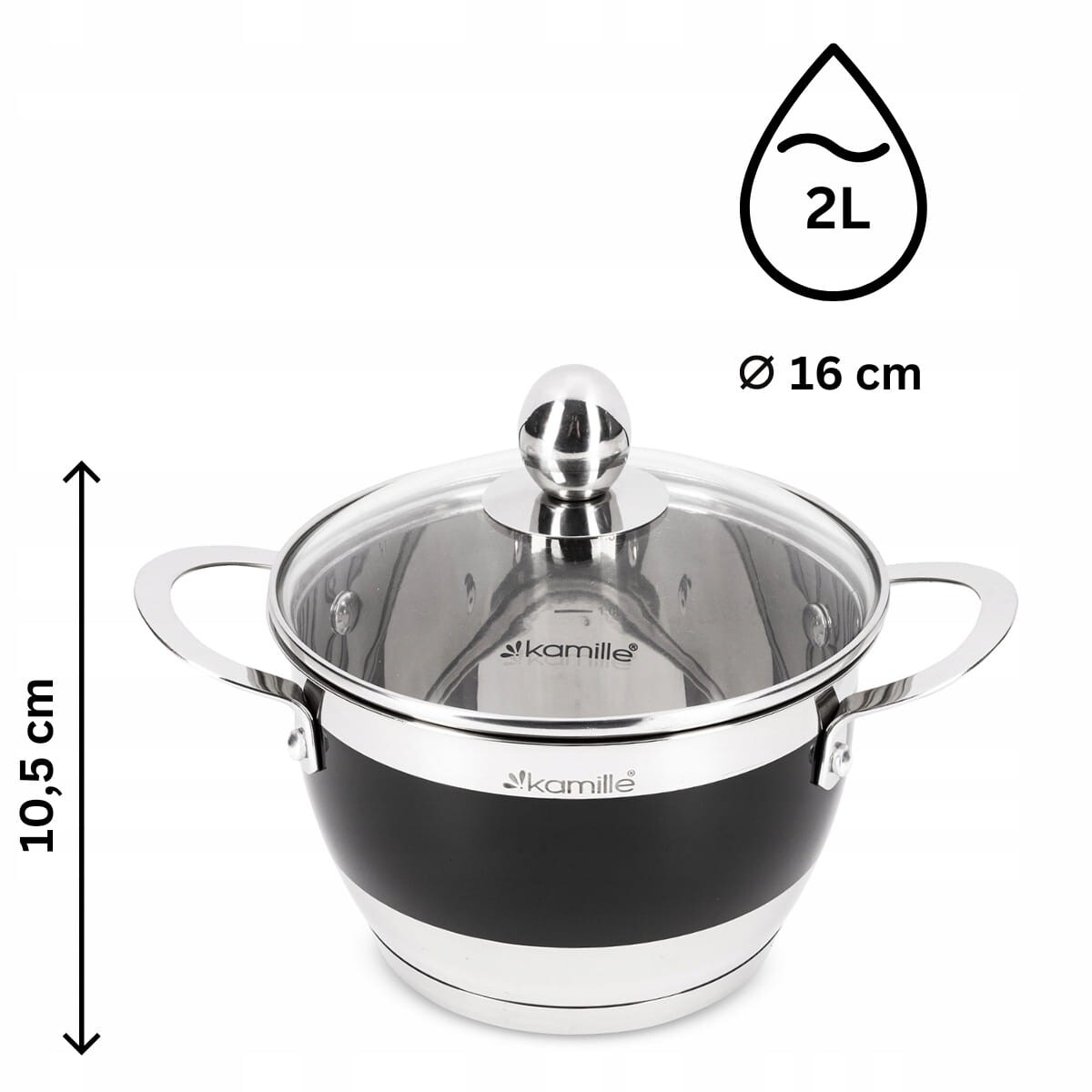 Komplet zestaw garnków na gaz indukcję 2/2.7/3.6L KAMILLE