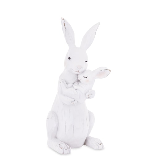 Dekoracja - króliczka z malcem w objęciach 32,5x13,5x18 cm