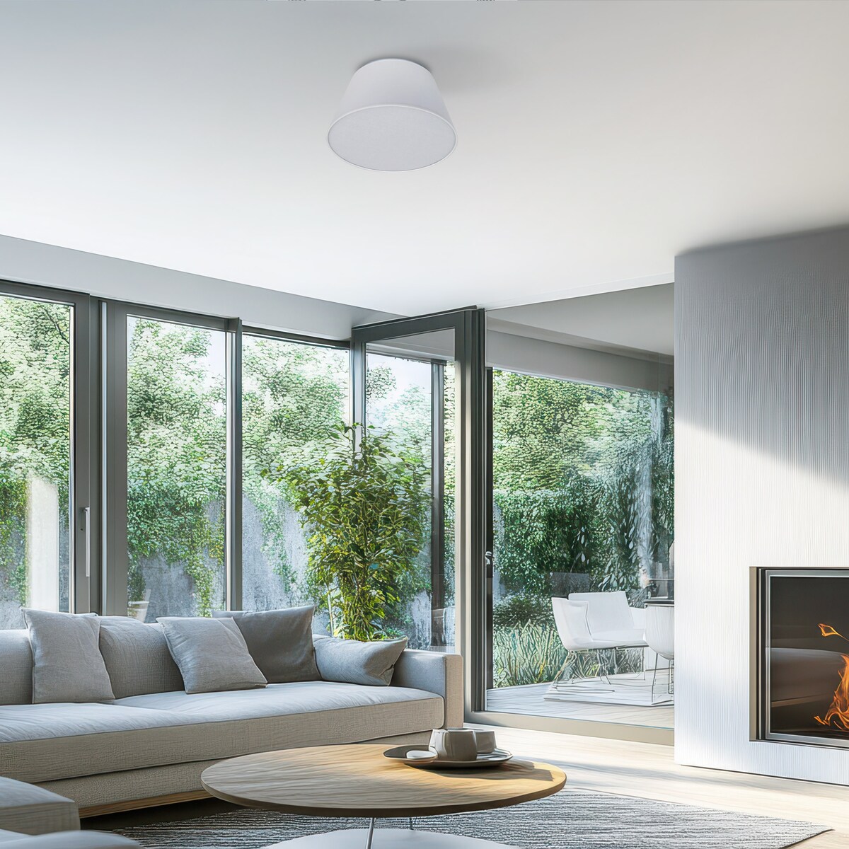 Lampa sufitowa TK Lighting FORMO WHITE 380 biała 38 cm 2xE27 minimalistyczna do salonu sypialni i jadalni