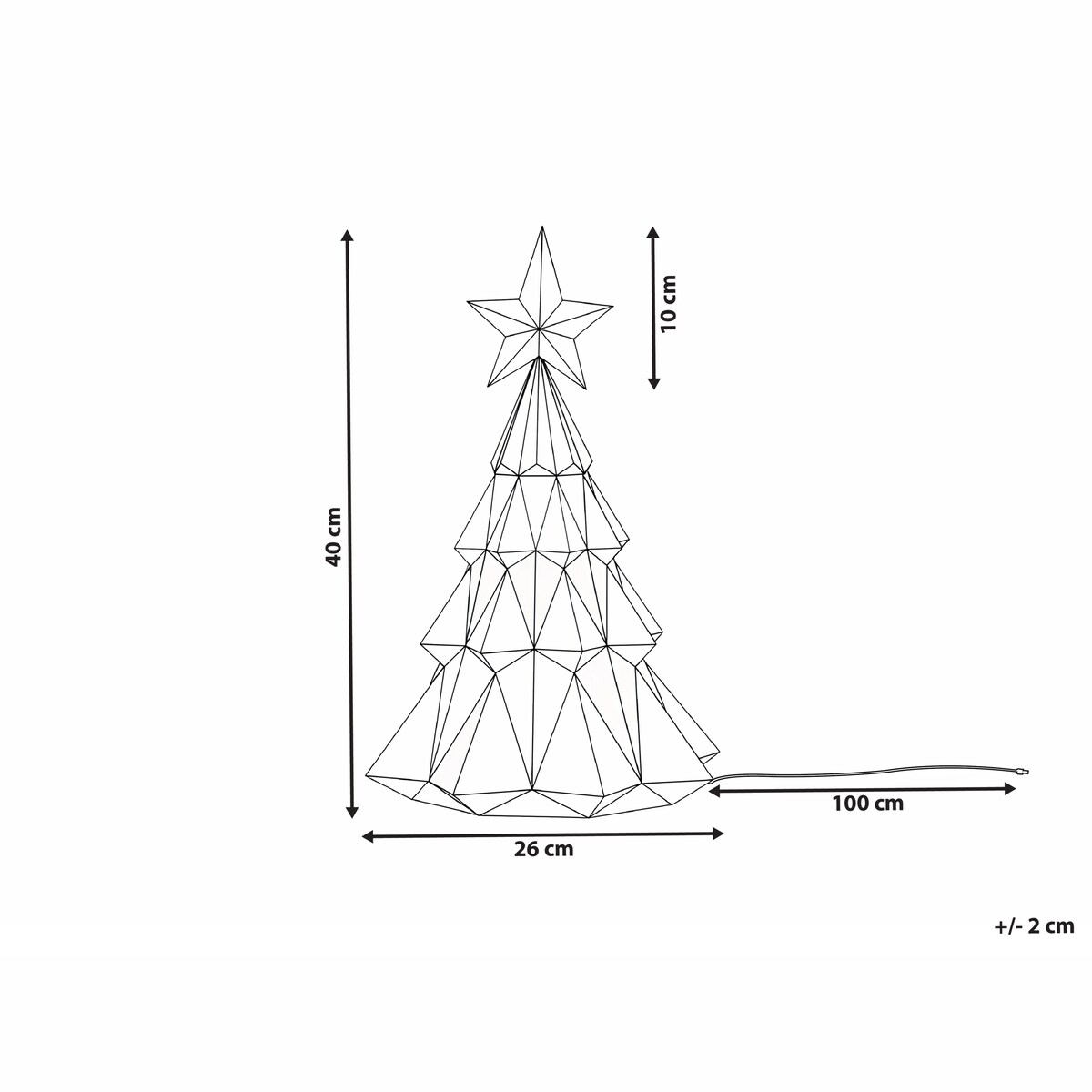 Dekoracja LED UNUKA Choinka 40 cm Kolorowy