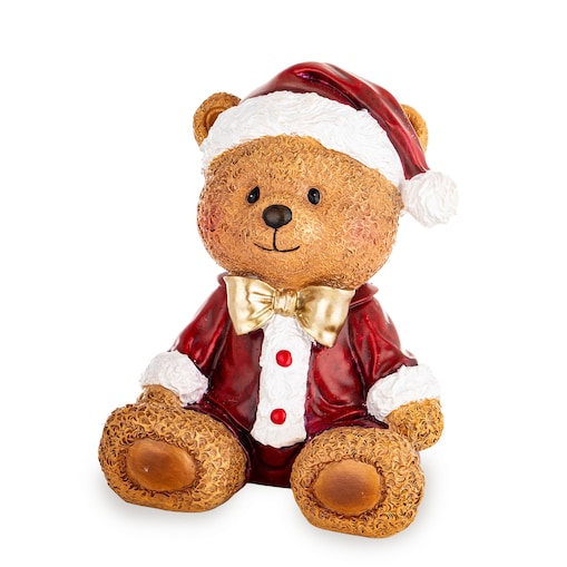 Figurka niedźwiadek 15x12x10 cm URSUS-2 small w czerwonym ubranku
