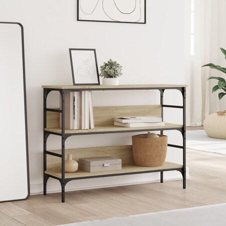 vidaXL Stolik konsolowy, dąb sonoma, 100x32x75 cm