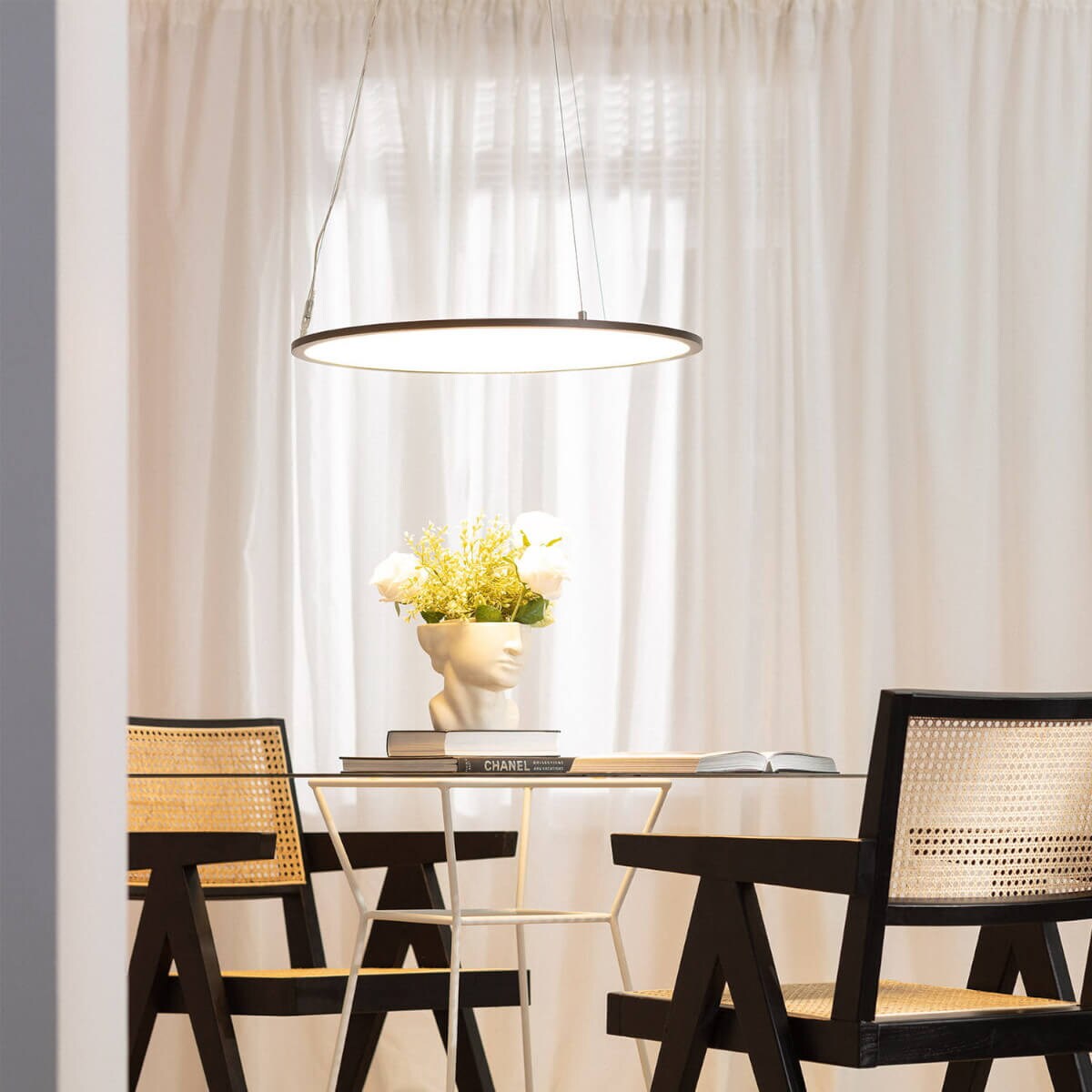 Zwieszana lampa Biuro ABR-LWBO-36W-3000K LED 36W 3000K okrąg czarny