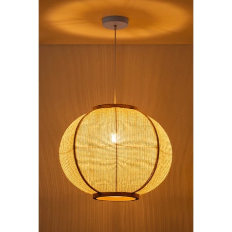 Lampa wisząca lniana kremowa Zenna Ø50 cm