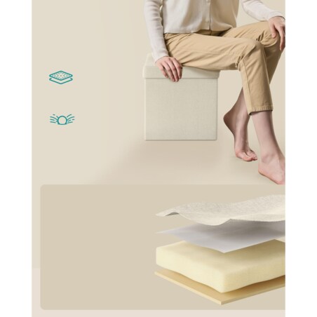 Pufa Siedzisko do sypialni pokoju przedpokoju BIAŁY