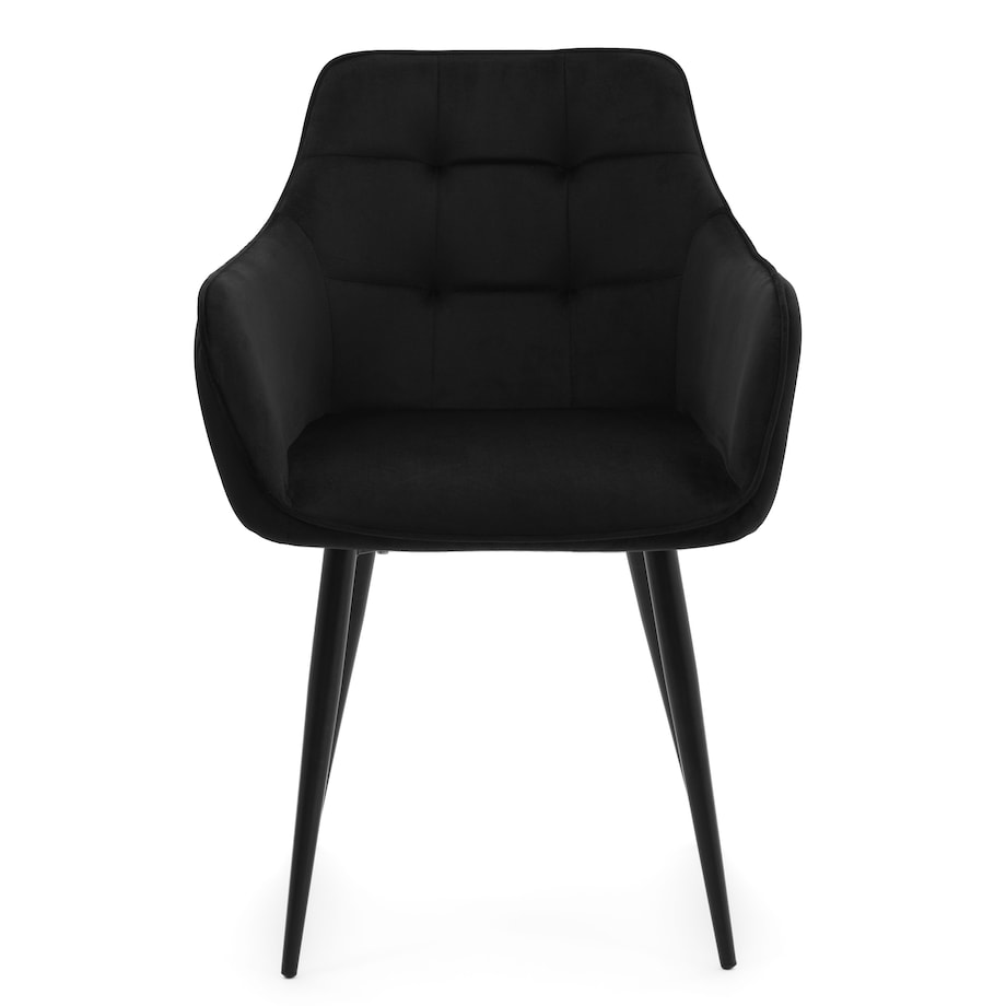 Krzesło tapicerowane welurowe GALLO velvet czarny