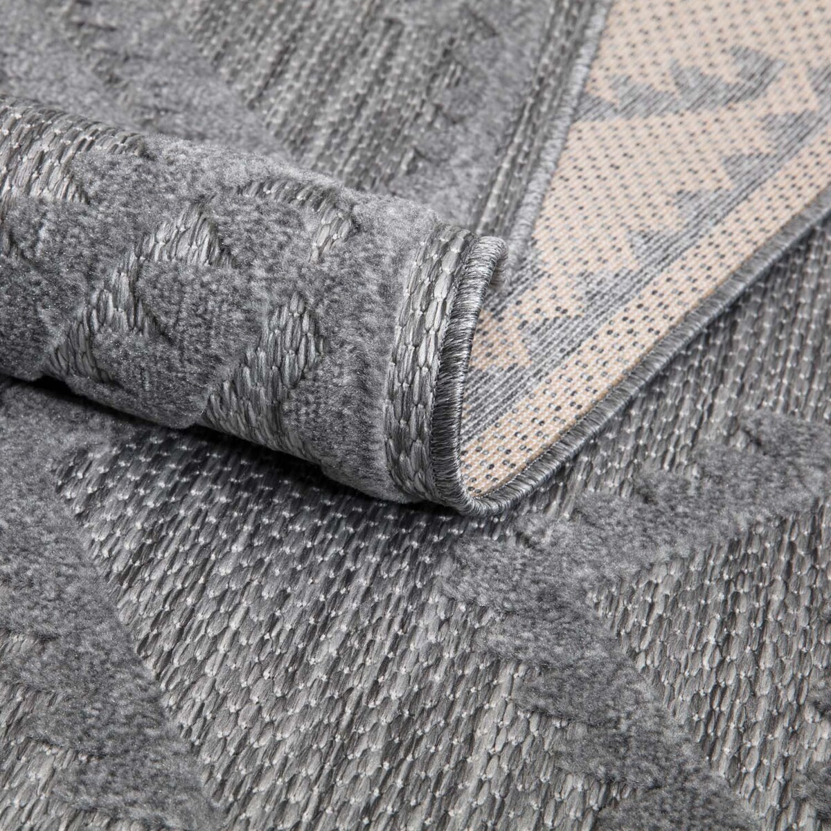 Dywan na zewnątrz i do wnętrz romby Sanori 4540 Antracyt 80x250