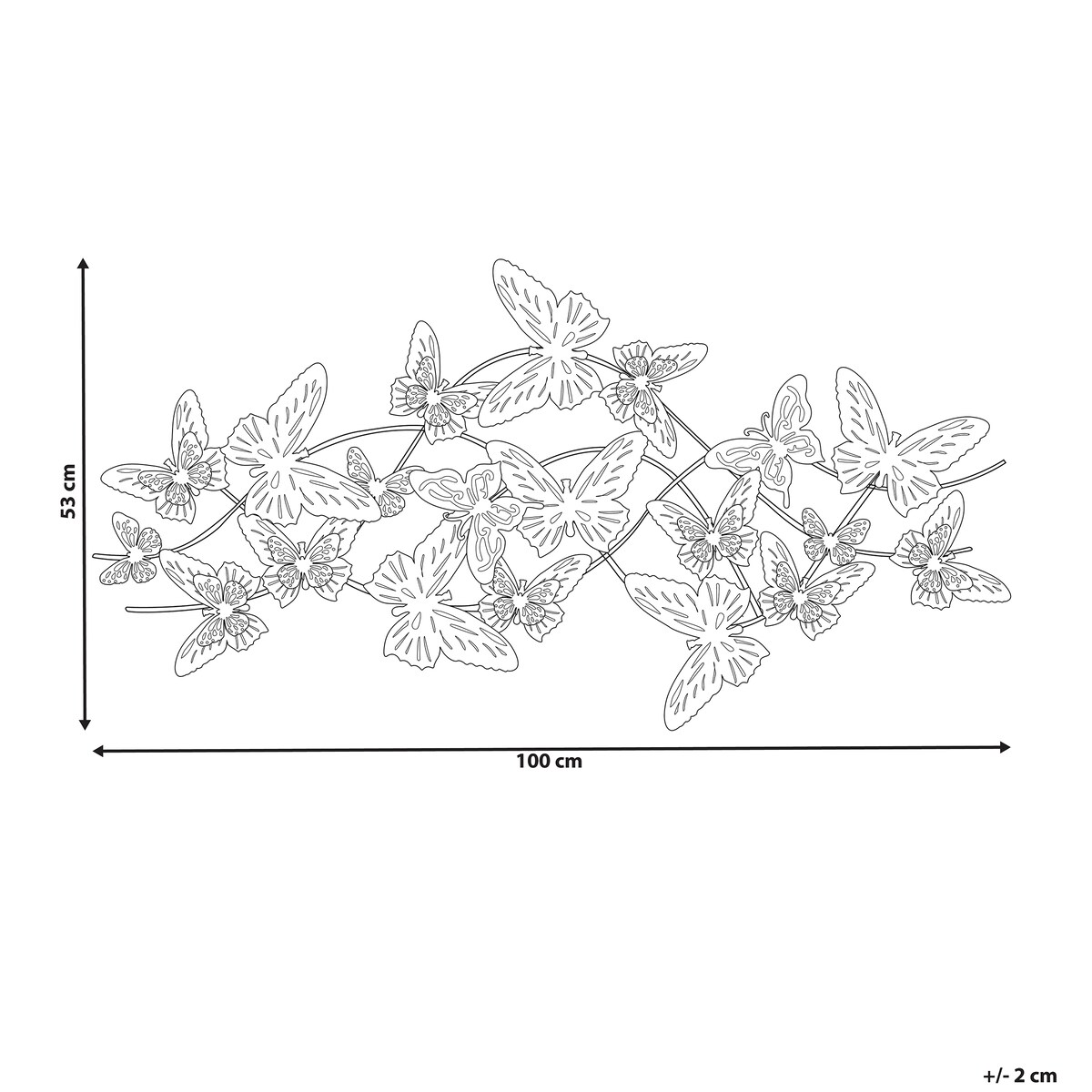 Dekoracja ścienna Motyl GALLIUM Metal 53 cm Kolorowy