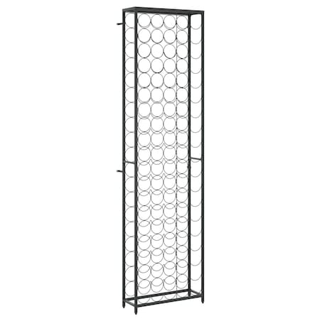 vidaXL Stojak na 95 butelek, czarny, 54x18x200 cm, kute żelazo