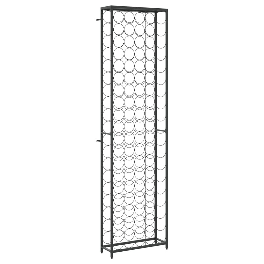 vidaXL Stojak na 95 butelek, czarny, 54x18x200 cm, kute żelazo