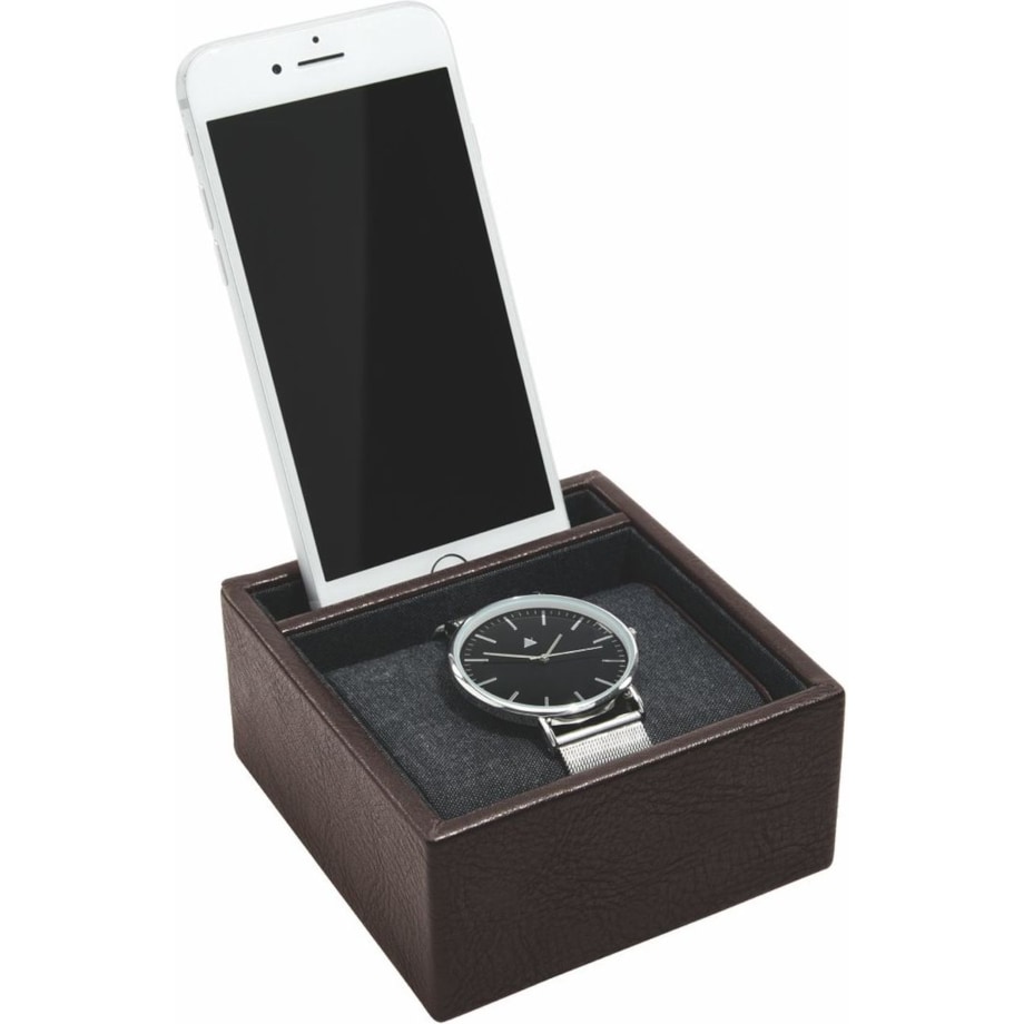 Stacja dokująca i pudełko na zegarek pojedyncze Stackers brązowe