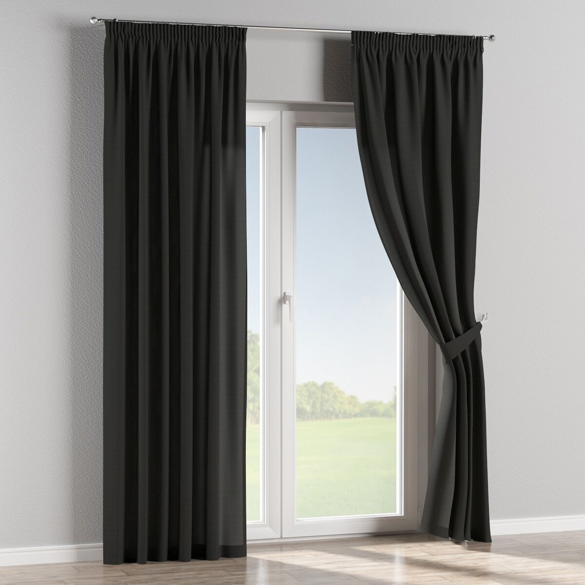 Zasłona na taśmie marszczącej 1 szt. 130x245 czarny