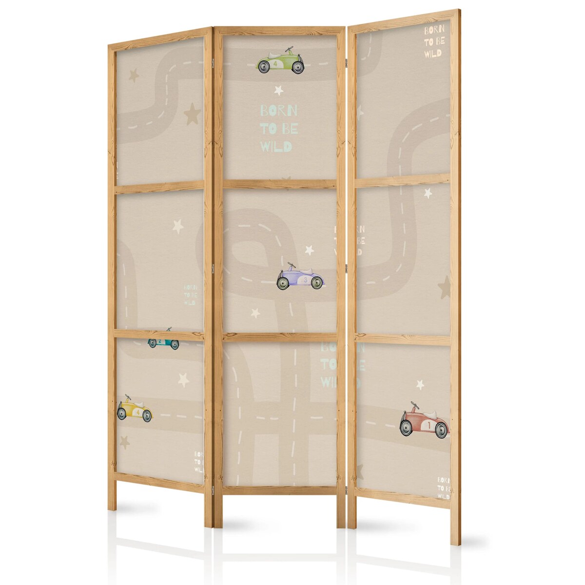 Parawan japoński Dla dzieci 135x172 cm 3-częściowy biały