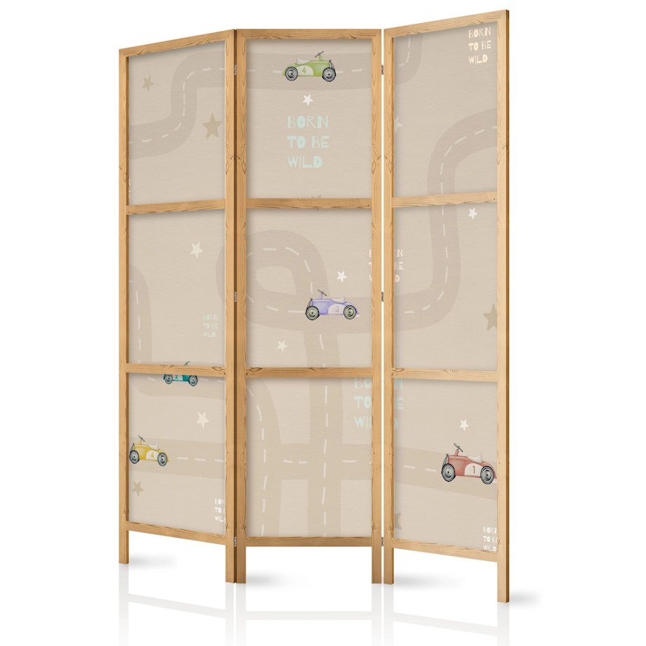 Parawan japoński Dla dzieci 135x172 cm 3-częściowy biały