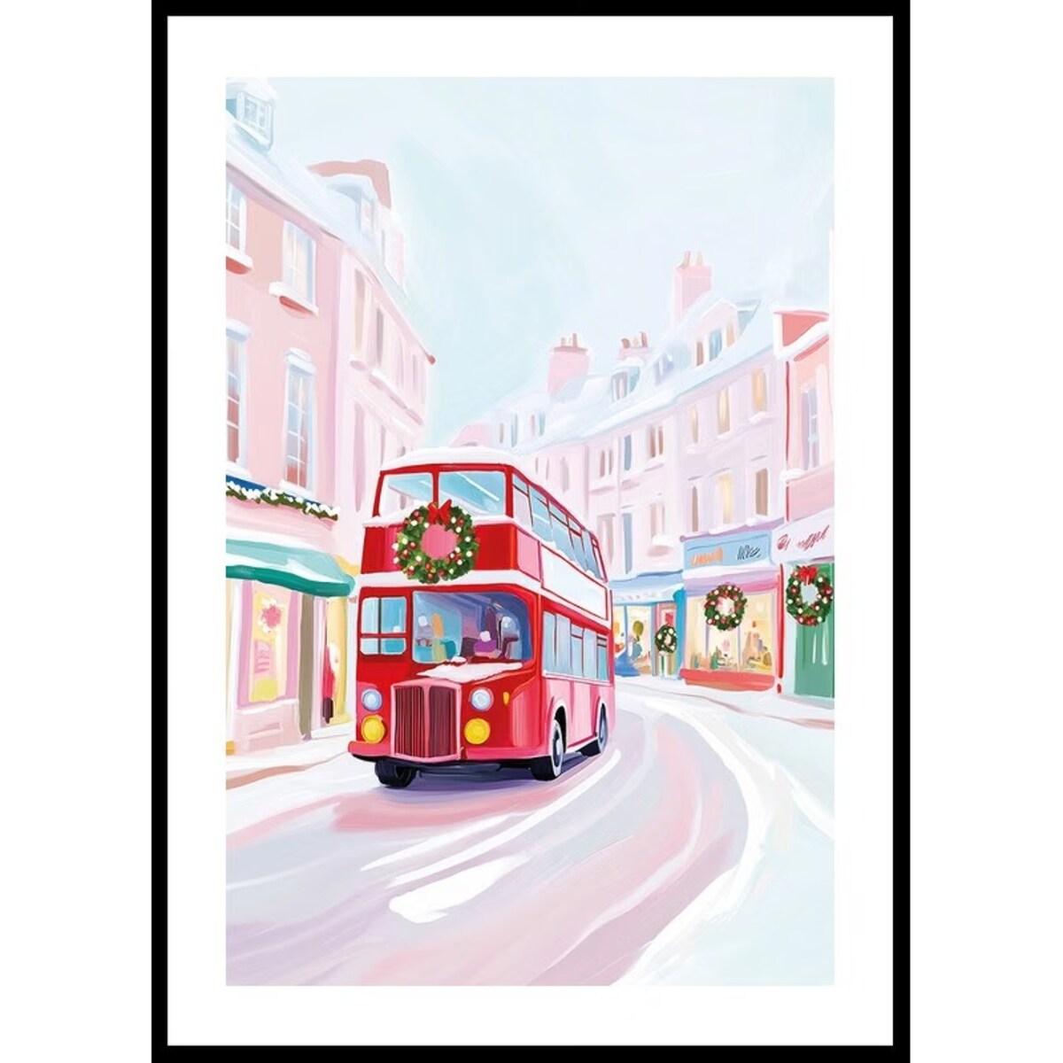 Poster Story, Plakat, Obraz - Świąteczny Dwupiętrowy Autobus, wymiary 30 x 42 cm