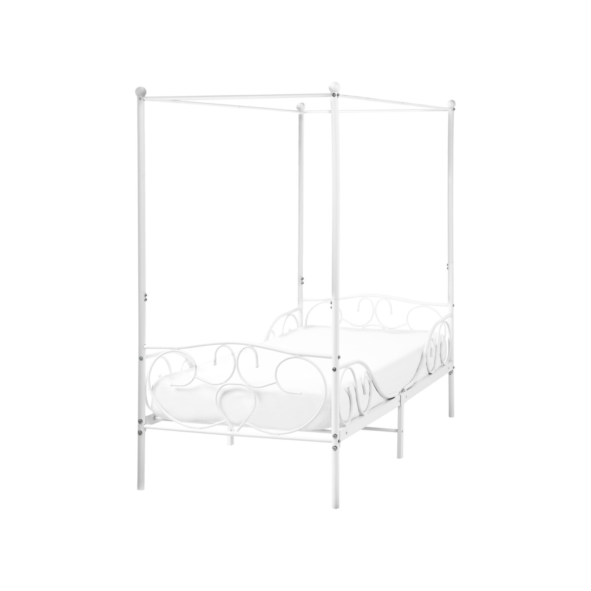 Łóżko z baldachimem Metal SORMERY 90 x 200 cm Biały