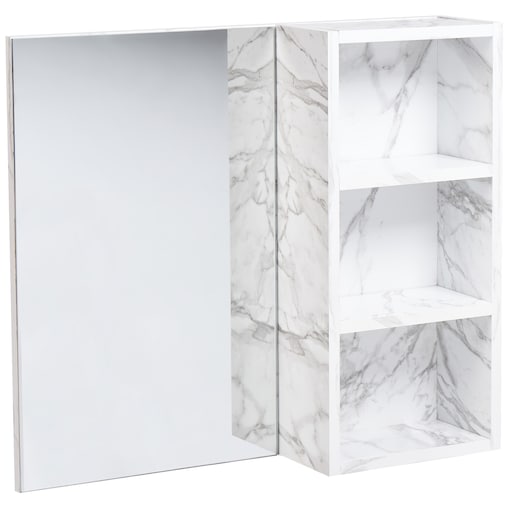 Szafka łazienkowa wisząca z lustrem JOINVILLE 60 cm 54 cm Biały marmur