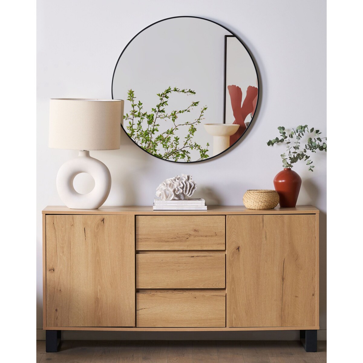 Lustro ścienne 80 x 80 cm czarne ANNEMASSE