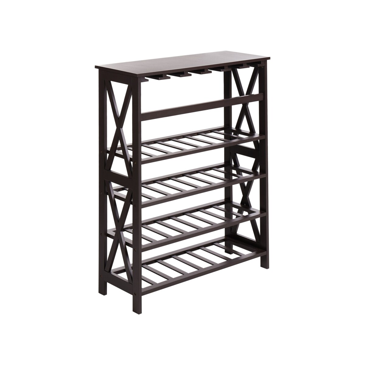 Stojak na wino ROTHESAY 90 cm Ciemnobrązowy