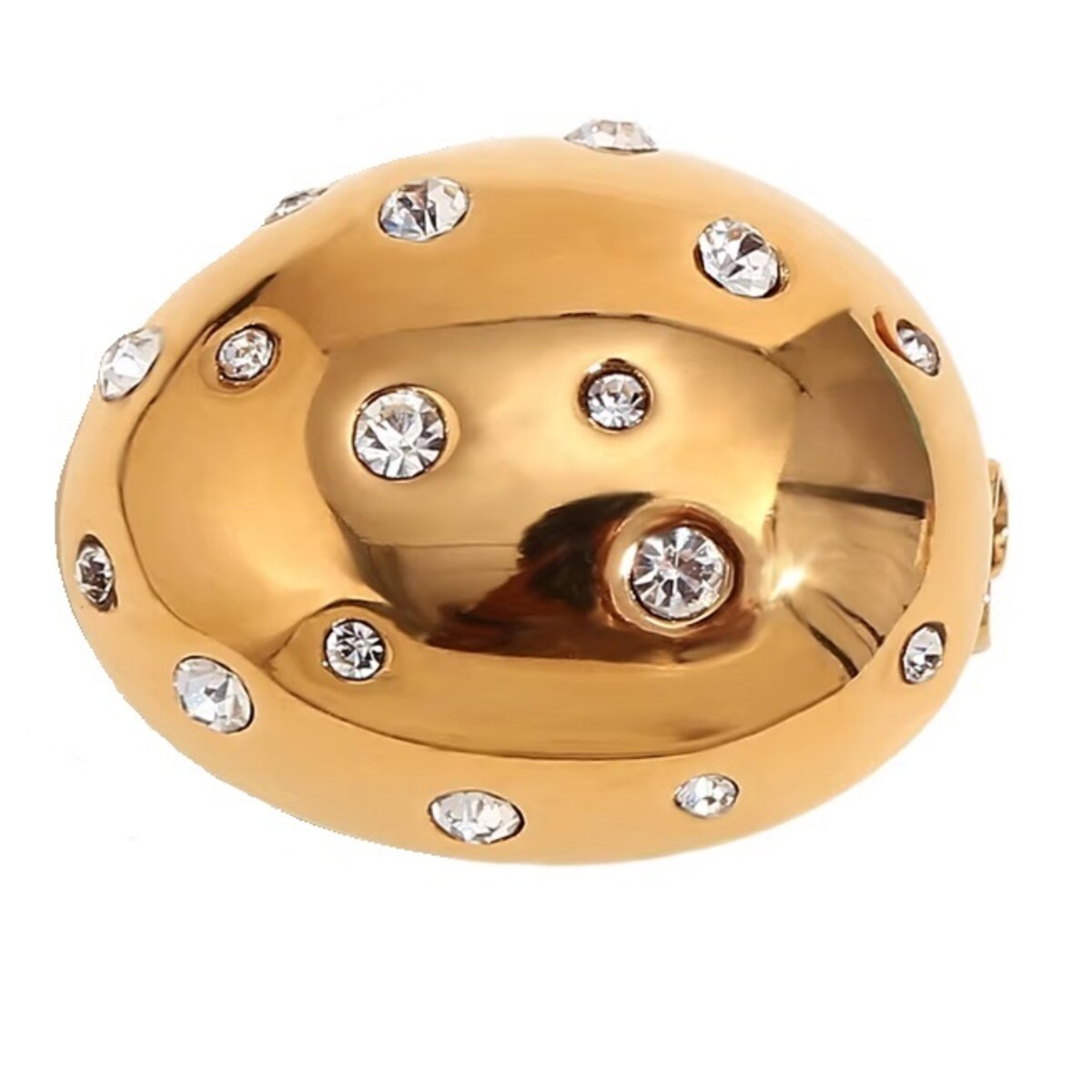 Broszka ze stali nierdzewnej dmuchana z cyrkoniami lustro błyszczące