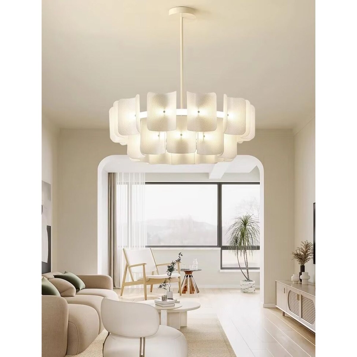 Lampa sufitowa wisząca LED Biała APP1671-1CP