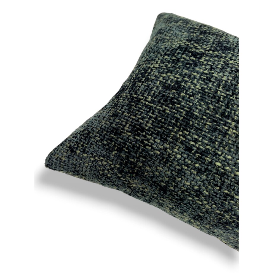 Ciemnozielony zestaw trzech poduszek dekoracyjnych - Kwiaty Lotosu