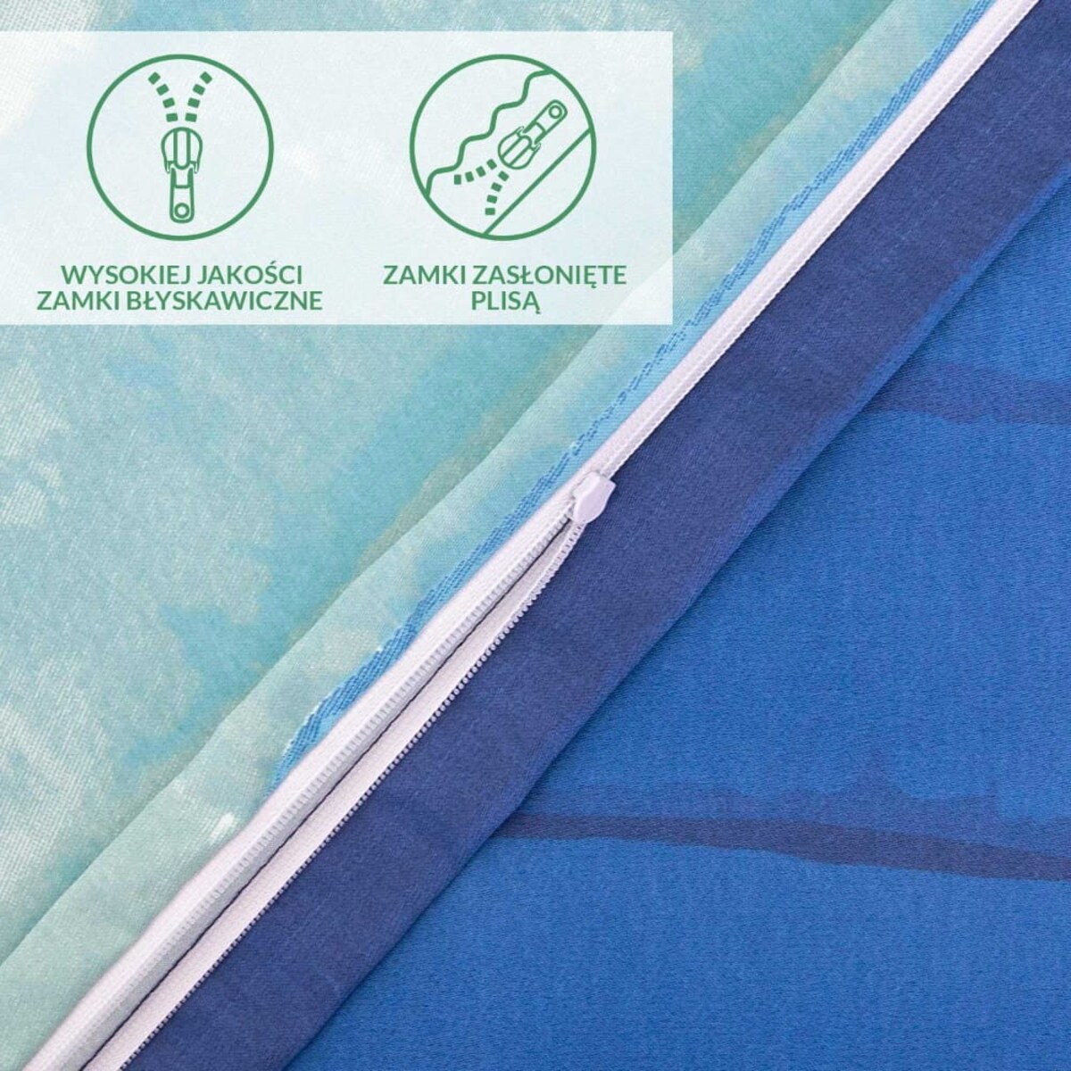 Pościel satyna bawełniana 200x220 Exclusive Karibic niebiesko-białe pasy