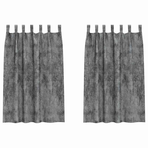 vidaXL Zasłona z zasłonami 2 pcs Szary 175 x 140 cm Aksamit