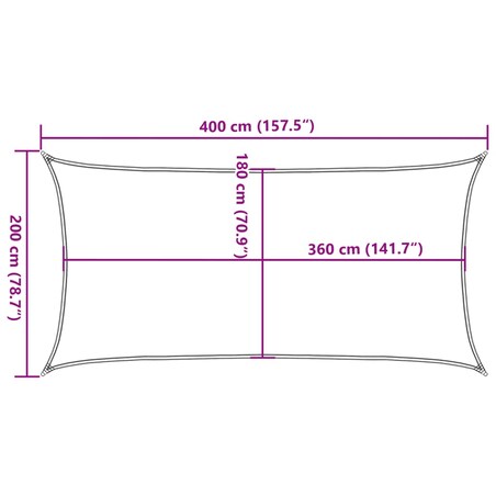 vidaXL Żagiel ogrodowy HDPE, prostokątny, 2x4 m, beż