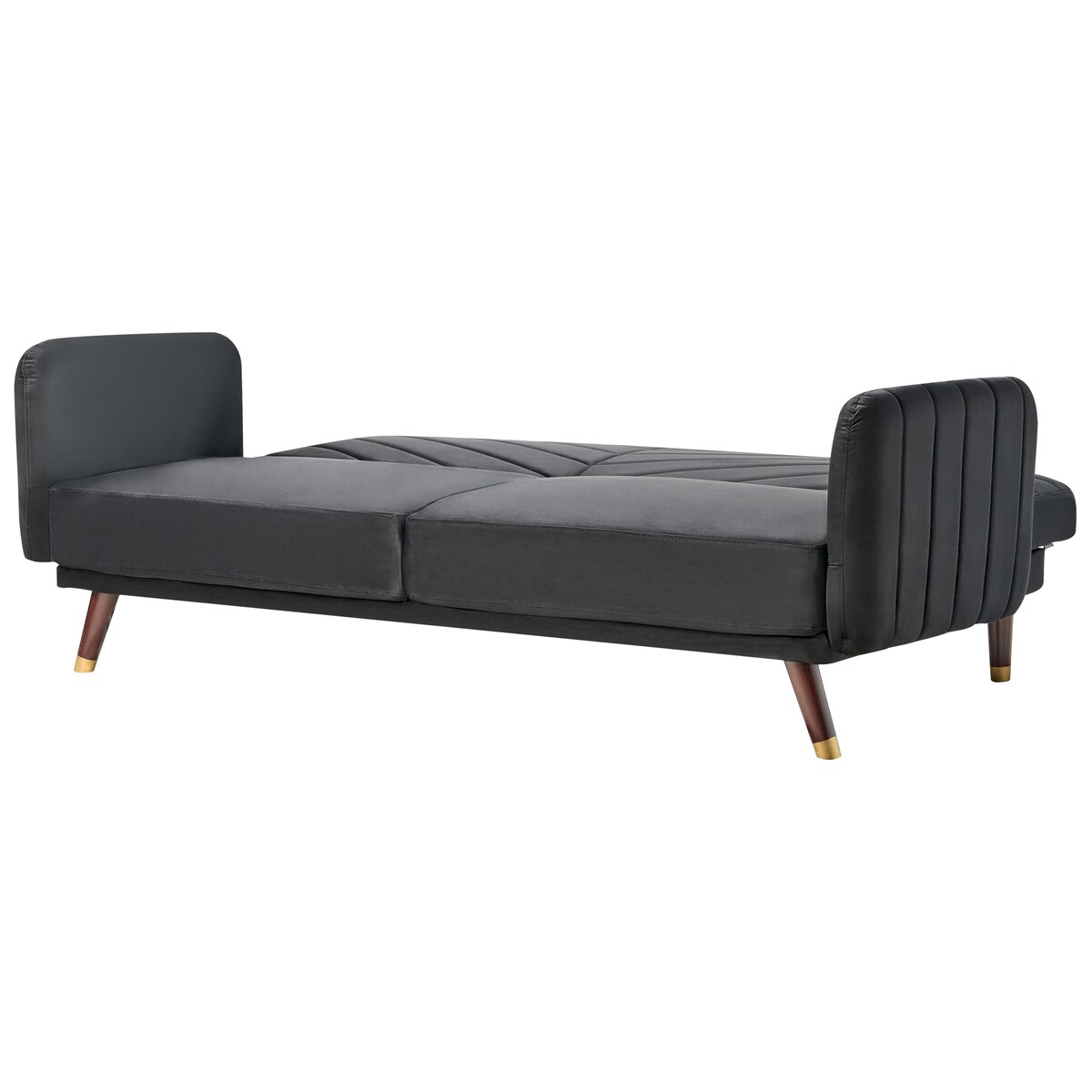 Sofa rozkładana dla 3 osób SENJA Welur Czarny
