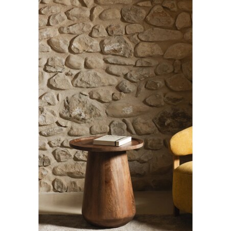 Okrągły stolik boczny Naiara Ø50 cm z drewna mango