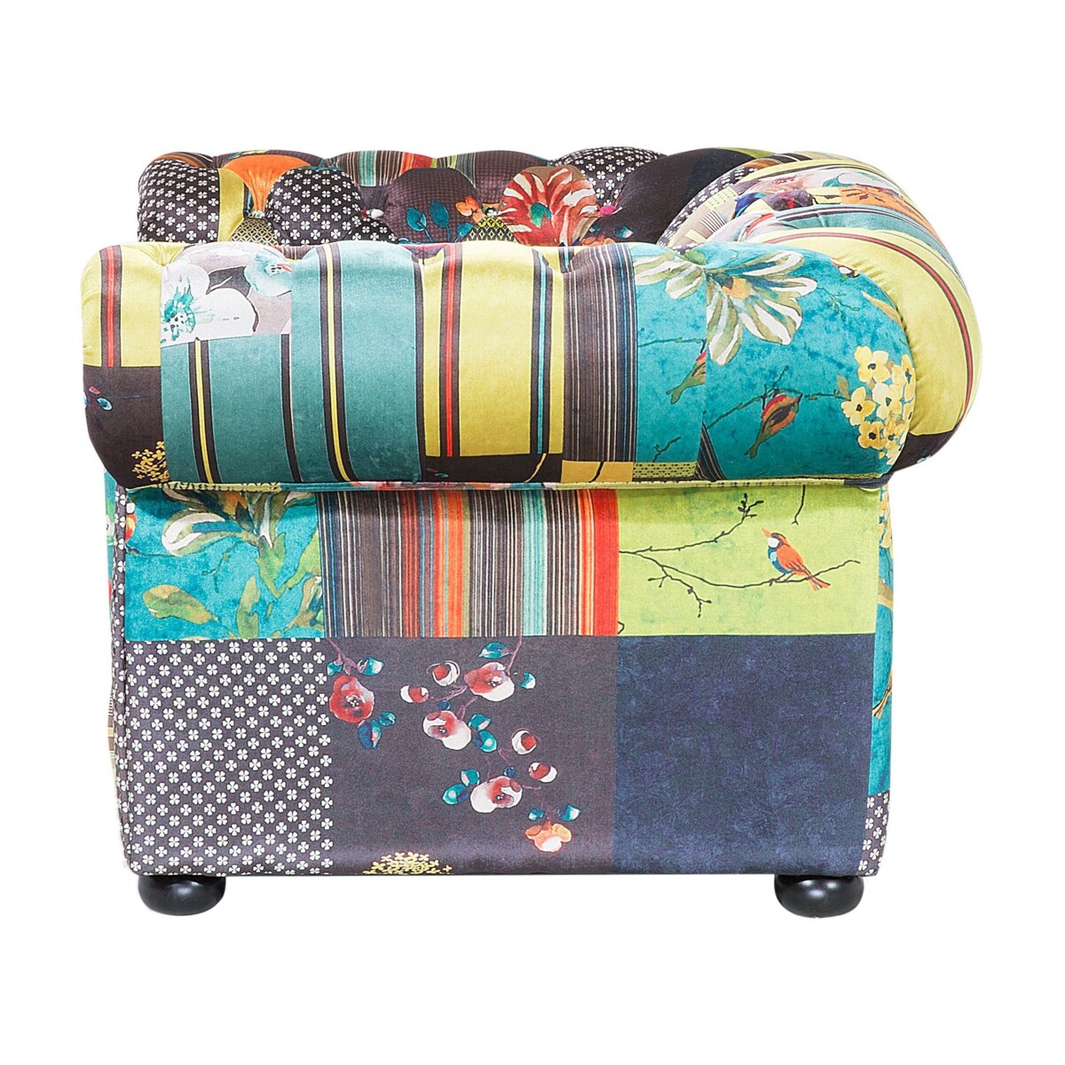 Fotel patchwork żółty CHESTERFIELD