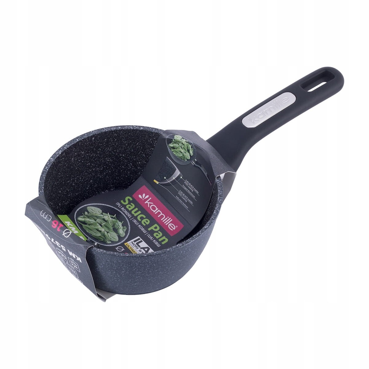 Rondel garnek 16cm marmurowy 1.2L indukcja KAMILLE