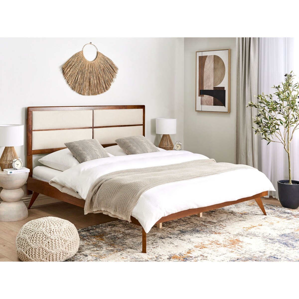 Łóżko POISSY 180 x 200 cm Jesion ciemny