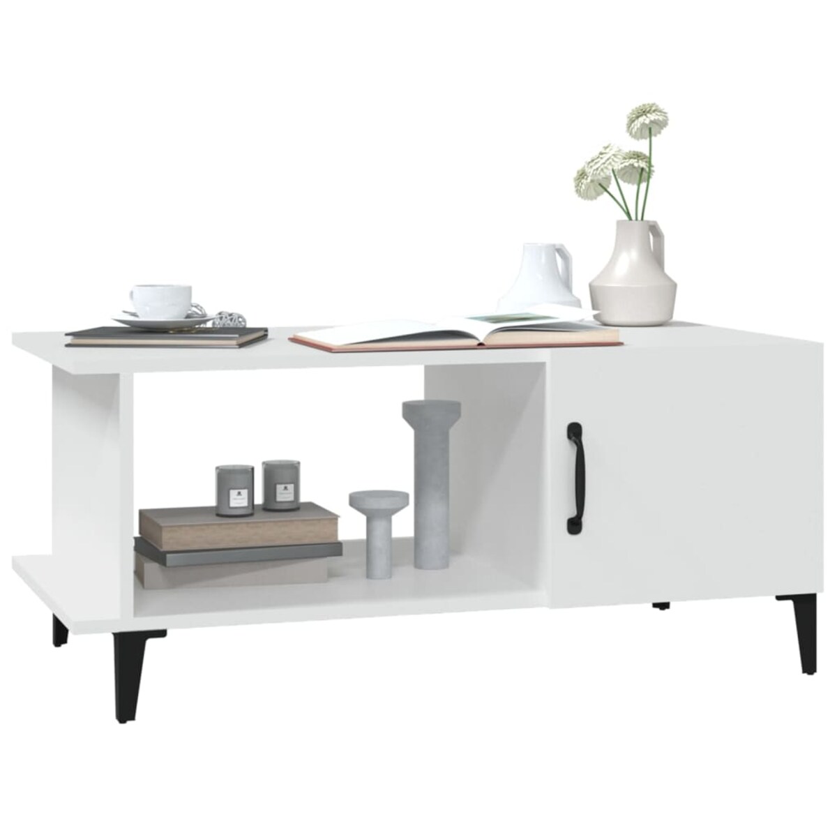 vidaXL Stolik kawowy, biały, 90x50x40 cm, materiał drewnopochodny