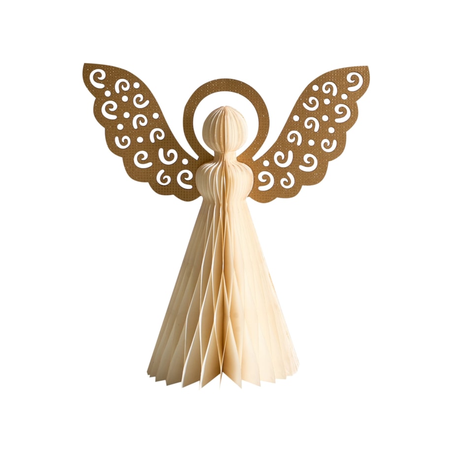 Zestaw 3 figurek dekoracyjnych EIRA Anioł 24/28/33 cm Beżowy