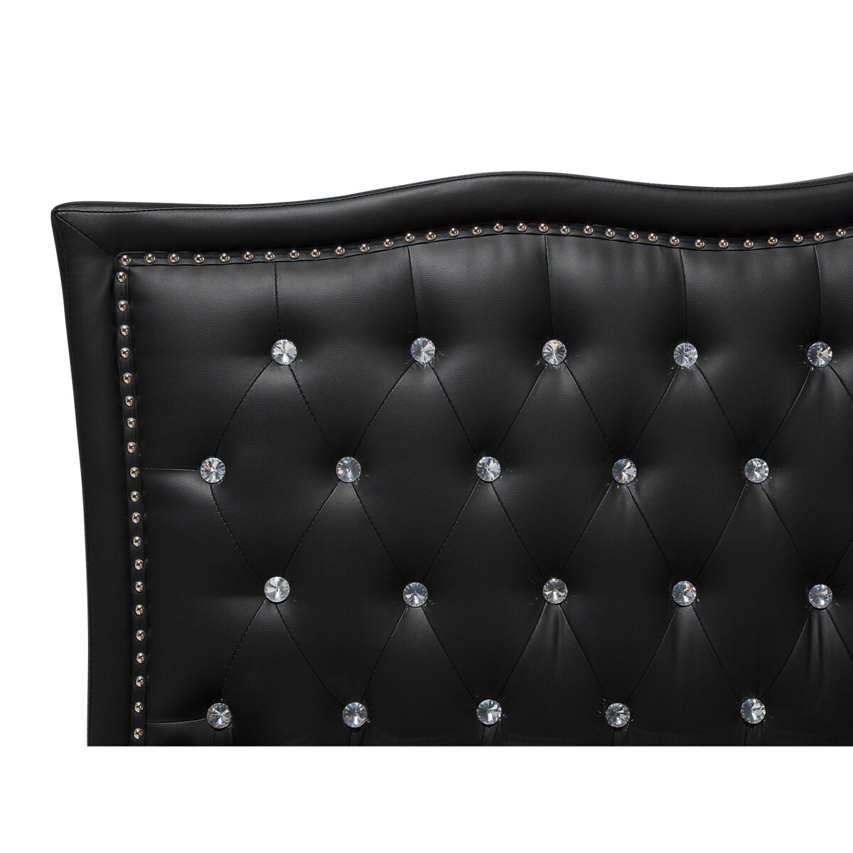 Łóżko ekoskóra 140 x 200 cm czarne METZ