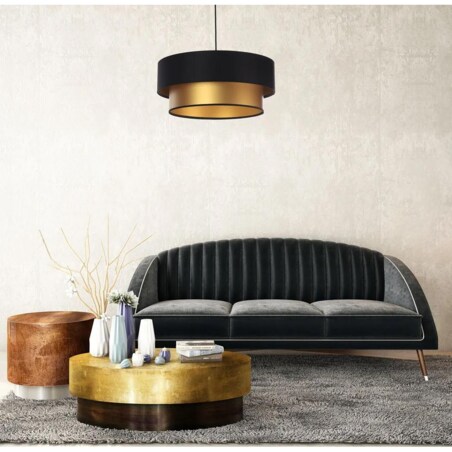 Lampa wisząca DOUBLE BLACK 60 złota/czarna