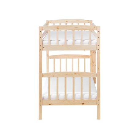 Łóżko piętrowe drewniane 90 x 200 cm jasne REVIN
