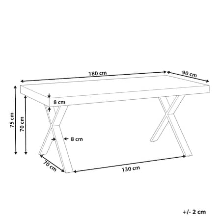 Stół do jadalni CLIFTON Ciemnobrązowy 180 cm 90 cm Drewno sosnowe