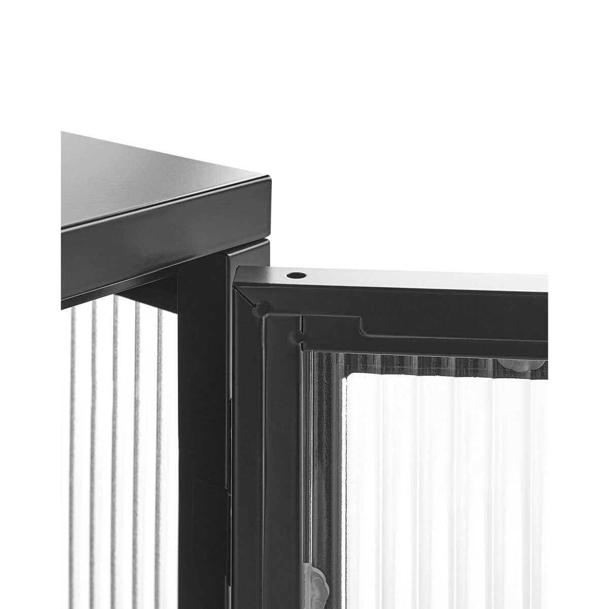 Szafka trzydrzwiowa metalowa ze szklaną gablotą czarna DEVON