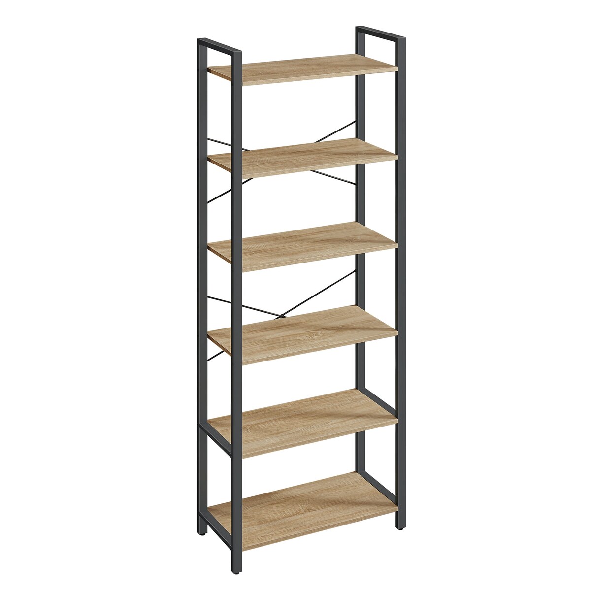 Regał Półka Na Książki 66X30X153 Cm Sonoma, Czarny