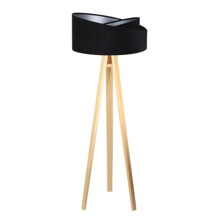 Lampa stojąca GEMSTONE czarna/srebrna/sosna