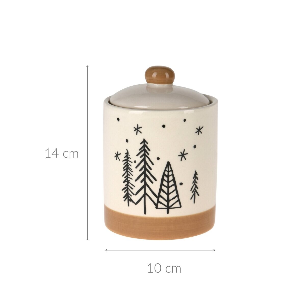 Słoik na ciasteczka z motywem choinek, Ø 10 x 14 cm