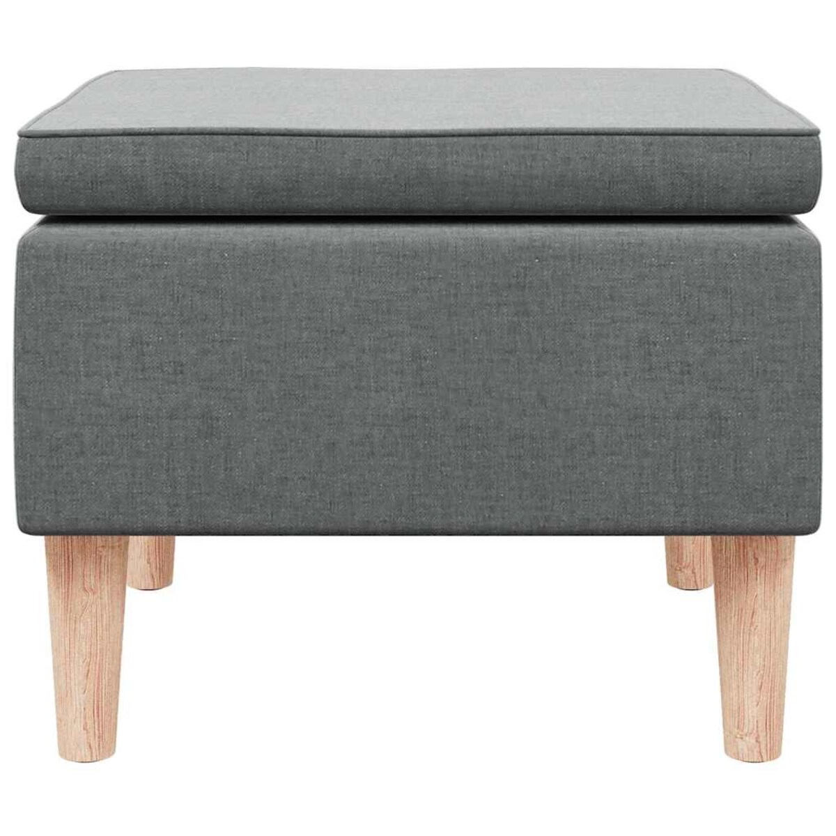 vidaXL Podnóżek z drewnianymi nóżkami, ciemnoszary, obity tkaniną