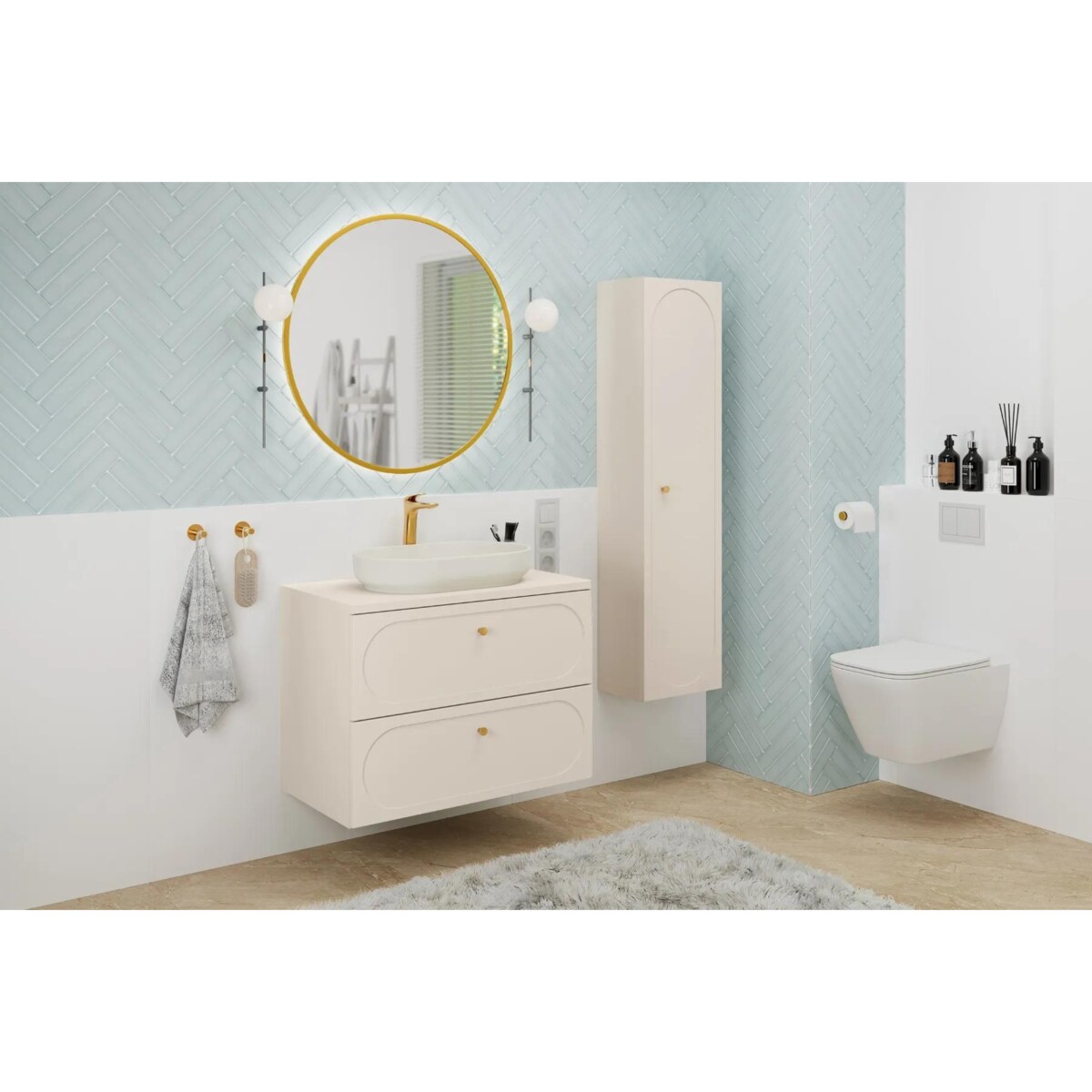 Szafka pod umywalkę DONNA SAND 2S 80cm beż piaskowy