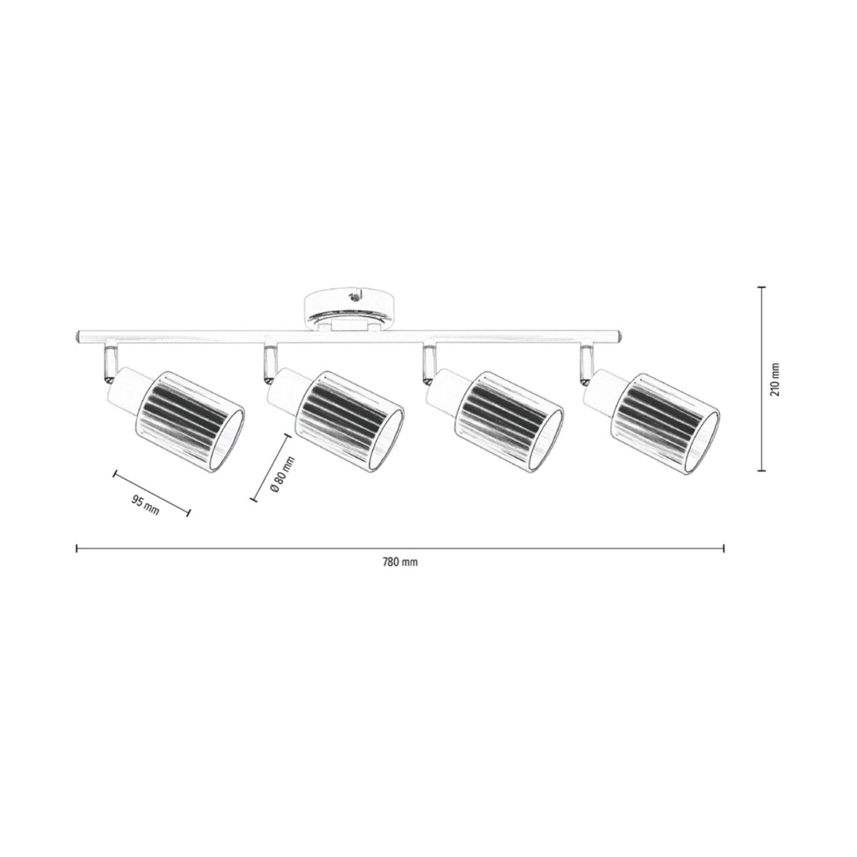 Lampa Sufitowa BRITOP Lighting 4xE14 Max.9W Eleganckie Połączenie Bieli z Czarną Tkaniną, Polski Producent, 1 szt.