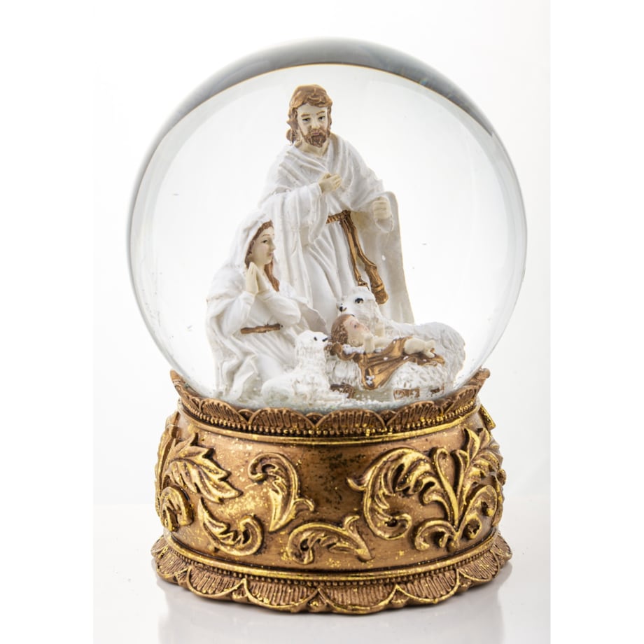 Szklana kula 16x11x11 cm BEBOLITO złota dekoracja